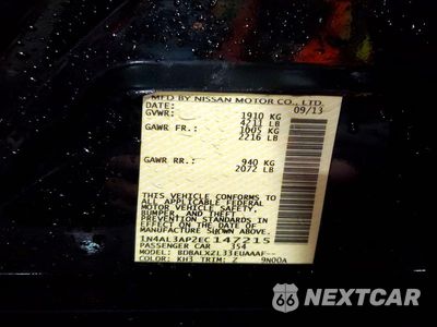 Zdjęcie 12 z 12 samochodu: 2014 NISSAN ALTIMA 2.5 SL VIN:1N4AL3AP2EC147215 - miniatura