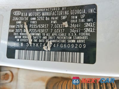 Zdjęcie 13 z 13 samochodu: 2015 KIA SORENTO LX VIN:5XYKT4A74FG609209 - miniatura