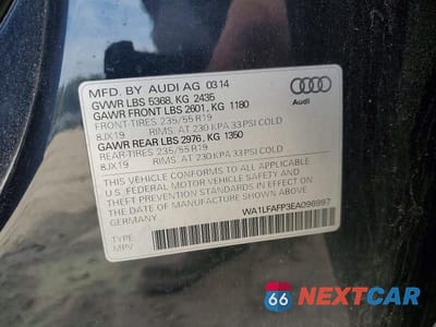 Zdjęcie 13 z 13 samochodu: 2014 AUDI Q5 PREMIUM PLUS VIN:WA1LFAFP3EA096997 - miniatura