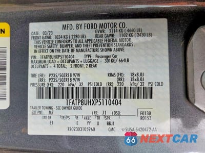 Zdjęcie 12 z 12 samochodu: 2023 FORD MUSTANG VIN:1FATP8UHXP5110404 - miniatura
