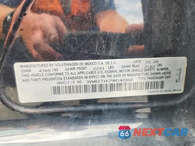 Zdjęcie 12 z 12 samochodu: 2009 VOLKSWAGEN JETTA SE VIN:3VWRZ71K79M142956 - miniatura