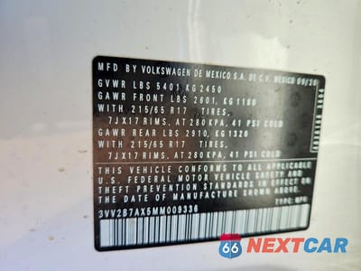 Zdjęcie 13 z 13 samochodu: 2021 VOLKSWAGEN TIGUAN SE VIN:3VV2B7AX5MM009336 - miniatura