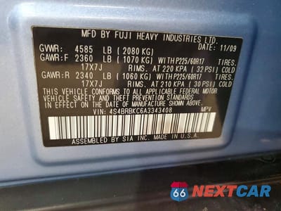 Zdjęcie 13 z 13 samochodu: 2010 SUBARU OUTBACK 2.5I LIMITED VIN:4S4BRBKC6A3343408 - miniatura