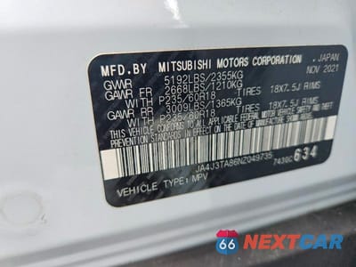 Zdjęcie 13 z 13 samochodu: 2022 MITSUBISHI OUTLANDER ES VIN:JA4J3TA86NZ049735 - miniatura