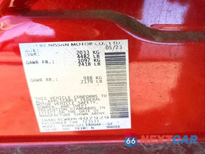 Zdjęcie 12 z 12 samochodu: 2023 NISSAN ALTIMA SR VIN:1N4BL4CW8PN407929 - miniatura