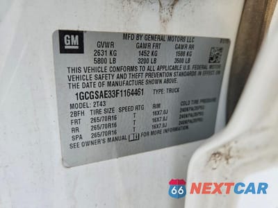 Zdjęcie 12 z 12 samochodu: 2015 CHEV COLORADO VIN:1GCGSAE33F1164461 - miniatura