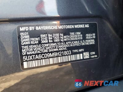 Zdjęcie 12 z 12 samochodu: 2021 BMW X5 XDRIVE45E VIN:5UXTA6C09M9H21803 - miniatura