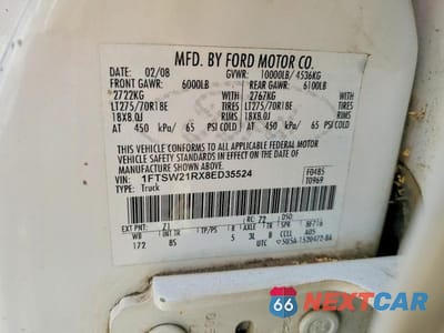 Zdjęcie 12 z 12 samochodu: 2008 FORD F250 SUPER DUTY VIN:1FTSW21RX8ED35524 - miniatura