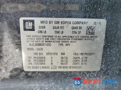 Zdjęcie 14 z 14 samochodu: 2016 BUICK ENCORE CONVENIENCE VIN:KL4CJBSB8GB714293 - miniatura