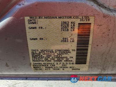 Zdjęcie 12 z 12 samochodu: 2020 NISSAN ALTIMA SR VIN:1N4BL4CVXLC175556 - miniatura
