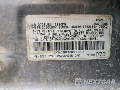 Zdjęcie 12 z 12 samochodu: 2006 MITSUBISHI LANCER ES VIN:JA3AJ26E16U008513 - miniatura