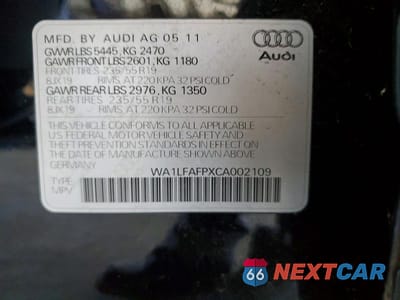 Zdjęcie 12 z 12 samochodu: 2012 AUDI Q5 PREMIUM PLUS VIN:WA1LFAFPXCA002109 - miniatura