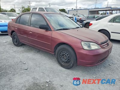 Czwarte zdjęcie samochodu z boku: 2003 HONDA CIVIC LX VIN:2HGES15543H534355 - miniatura