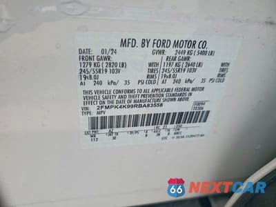 Zdjęcie 14 z 14 samochodu: 2024 FORD EDGE TITANIUM VIN:2FMPK4K99RBA83558 - miniatura