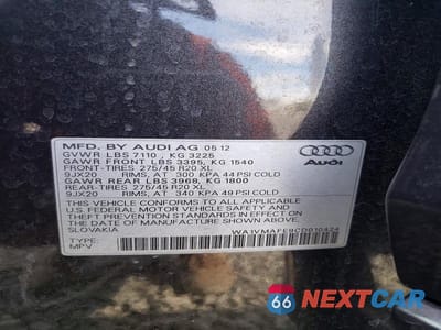 Zdjęcie 14 z 14 samochodu: 2012 AUDI Q7 PRESTIGE VIN:WA1VMAFE9CD010424 - miniatura