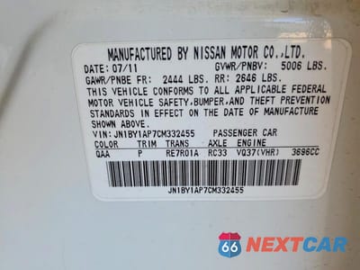 Zdjęcie 13 z 13 samochodu: 2012 INFINITI M37 BASE VIN:JN1BY1AP7CM332455 - miniatura