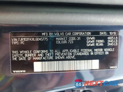 Zdjęcie 12 z 12 samochodu: 2020 VOLVO S60 T5 MOMENTUM VIN:7JR102FKXLG045775 - miniatura