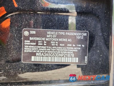 Zdjęcie 13 z 13 samochodu: 2013 BMW 328 I VIN:WBA3A5G53DNP21878 - miniatura