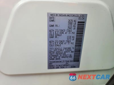 Zdjęcie 13 z 13 samochodu: 2024 NISSAN PATHFINDER PLATINUM VIN:5N1DR3DH5RC279638 - miniatura