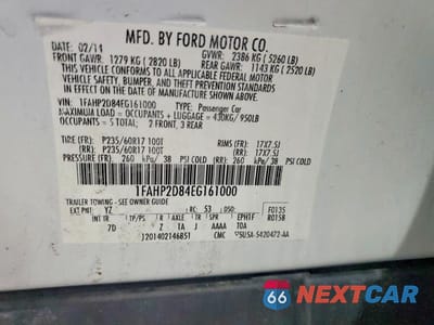 Zdjęcie 12 z 12 samochodu: 2014 FORD TAURUS SE VIN:1FAHP2D84EG161000 - miniatura