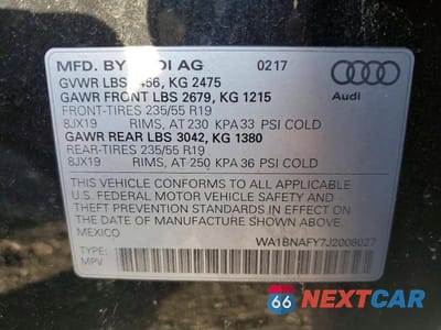 Zdjęcie 12 z 12 samochodu: 2018 AUDI Q5 PREMIUM PLUS VIN:WA1BNAFY7J2008027 - miniatura