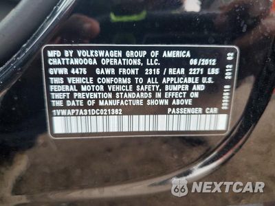 Zdjęcie 25 z 26 samochodu: 2013 VOLKSWAGEN PASSAT S VIN:1VWAP7A31DC021362 - miniatura