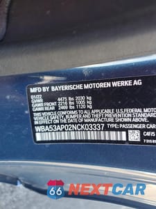 Zdjęcie 13 z 13 samochodu: 2022 BMW 430I VIN:WBA53AP02NCK03337 - miniatura