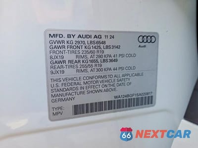 Zdjęcie 13 z 13 samochodu: 2025 AUDI Q6 E-TRON PREMIUM PLUS VIN:WA124BGF1SA020817 - miniatura
