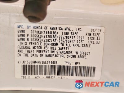 Zdjęcie 13 z 13 samochodu: 2014 HONDA CR-V EXL VIN:5J6RM4H73EL044658 - miniatura