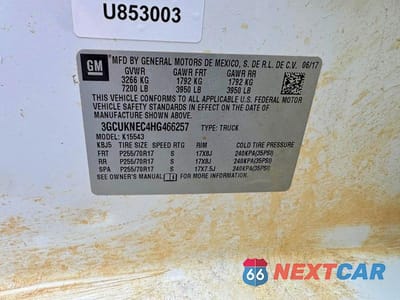 Zdjęcie 12 z 12 samochodu: 2017 CHEVROLET SILVERADO K1500 VIN:3GCUKNEC4HG466257 - miniatura