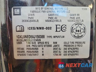Zdjęcie 13 z 13 samochodu: 2010 GMC ACADIA SLT-2 VIN:1GKLVNED8AJ156388 - miniatura