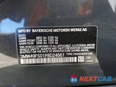 Zdjęcie 12 z 12 samochodu: 2023 BMW M340I VIN:3MW49FS01P8D24661 - miniatura