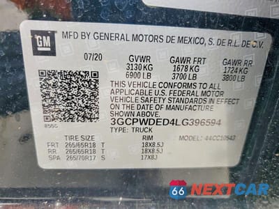 Zdjęcie 12 z 12 samochodu: 2020 CHEVROLET SILVERADO C1500 RST VIN:3GCPWDED4LG396594 - miniatura