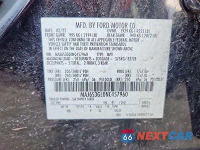 Zdjęcie 12 z 12 samochodu: 2022 FORD ECOSPORT SE VIN:MAJ6S3GL0NC457960 - miniatura
