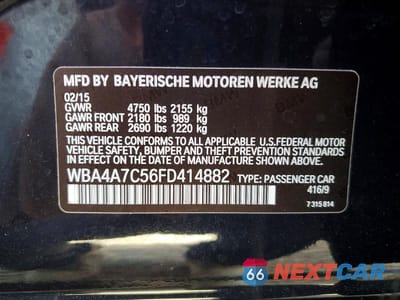 Zdjęcie 12 z 12 samochodu: 2015 BMW 428 XI GRAN COUPE VIN:WBA4A7C56FD414882 - miniatura