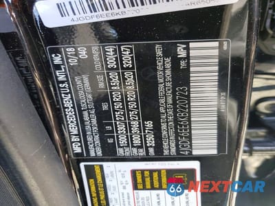 Zdjęcie 12 z 12 samochodu: 2019 MERCEDES-BENZ GLS 450 4MATIC VIN:4JGDF6EE6KB220723 - miniatura