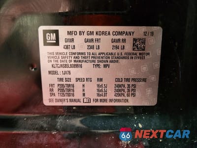 Zdjęcie 13 z 13 samochodu: 2020 CHEVROLET TRAX LS VIN:KL7CJNSB5LB089916 - miniatura
