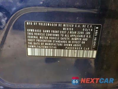 Zdjęcie 12 z 12 samochodu: 2014 VOLKSWAGEN JETTA TDI VIN:3VWPL7AJ1EM615745 - miniatura