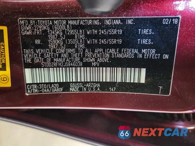 Zdjęcie 14 z 14 samochodu: 2018 TOYOTA HIGHLANDER LIMITED VIN:5TDDZRFH2JS846038 - miniatura