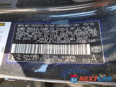 Zdjęcie 12 z 12 samochodu: 2017 TOYOTA COROLLA IM BASE VIN:JTNKARJE1HJ528829 - miniatura