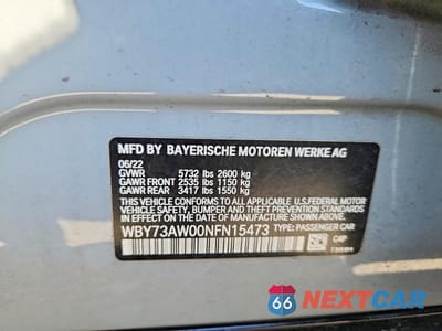 Zdjęcie 12 z 12 samochodu: 2022 BMW I4 EDRIVE 40 VIN:WBY73AW00NFN15473 - miniatura