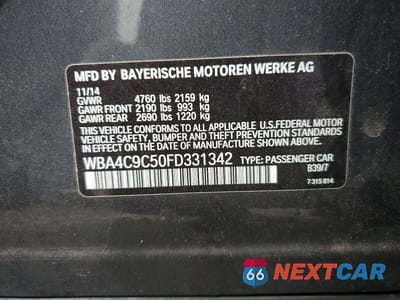 Zdjęcie 12 z 12 samochodu: 2015 BMW 428 XI GRAN COUPE SULEV VIN:WBA4C9C50FD331342 - miniatura