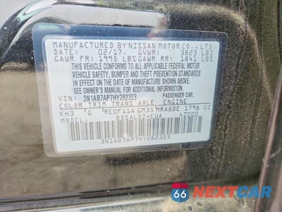Zdjęcie 12 z 12 samochodu: 2017 NISSAN SENTRA SV VIN:3N1AB7AP7HY282323 - miniatura