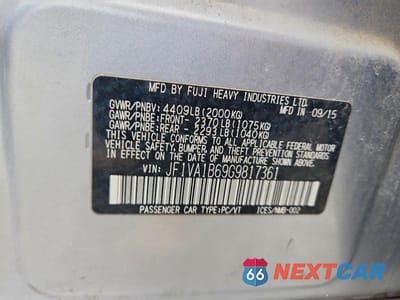 Zdjęcie 12 z 12 samochodu: 2016 SUBARU WRX VIN:JF1VA1B69G9817361 - miniatura