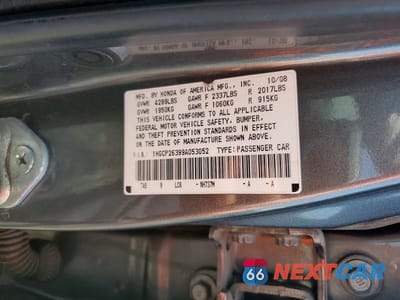 Zdjęcie 12 z 12 samochodu: 2009 HONDA ACCORD LX VIN:1HGCP26399A053052 - miniatura
