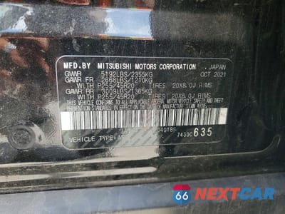 Zdjęcie 12 z 12 samochodu: 2022 MITSUBISHI OUTLANDER ES VIN:JA4J4TA82NZ040186 - miniatura