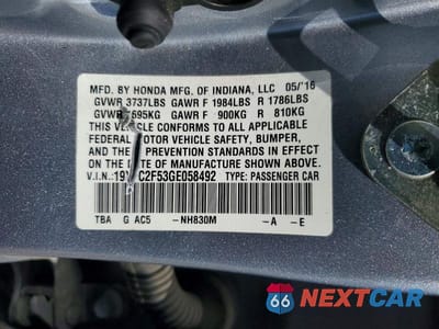 Zdjęcie 12 z 12 samochodu: 2016 HONDA CIVIC LX VIN:19XFC2F53GE058492 - miniatura