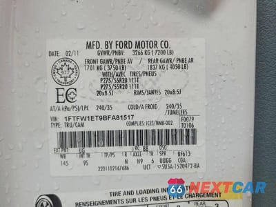 Zdjęcie 13 z 13 samochodu: 2011 FORD F150 SUPERCREW VIN:1FTFW1ET9BFA81517 - miniatura