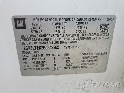 Zdjęcie 13 z 13 samochodu: 2016 GMC TERRAIN SLE VIN:2GKFLTEK2G6342262 - miniatura