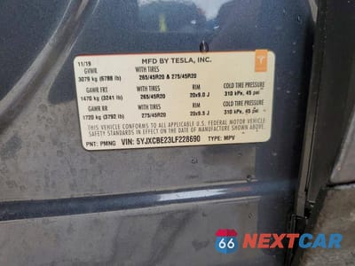 Zdjęcie 13 z 13 samochodu: 2020 TESLA MODEL X VIN:5YJXCBE23LF228690 - miniatura